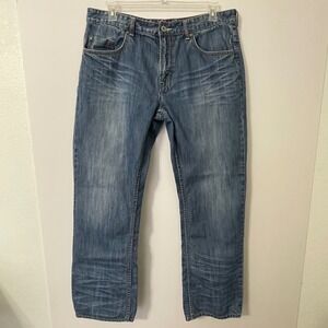 Buffalo David Bitton Men's Slim Straight Leg Jeans Blue Wash Size 38 Casual‎